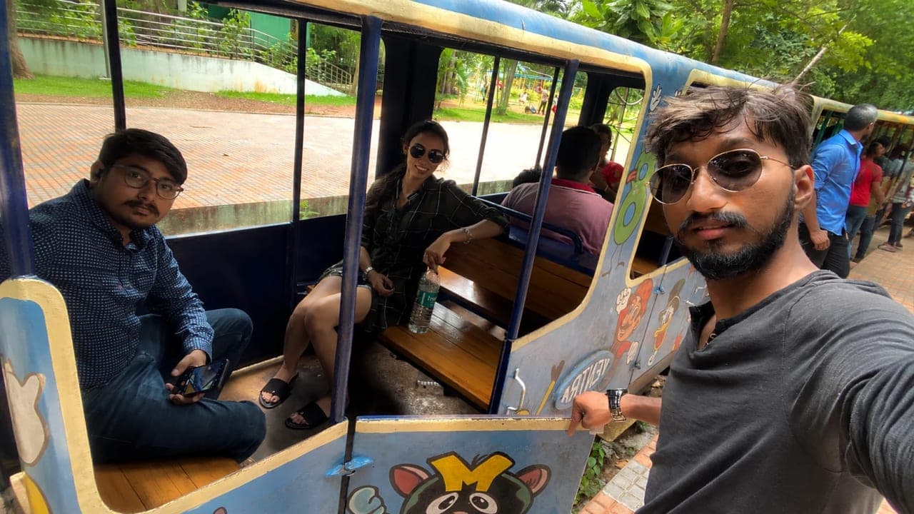 Green lawns and a toy train ride inside Pondicherry Botanical Garden.