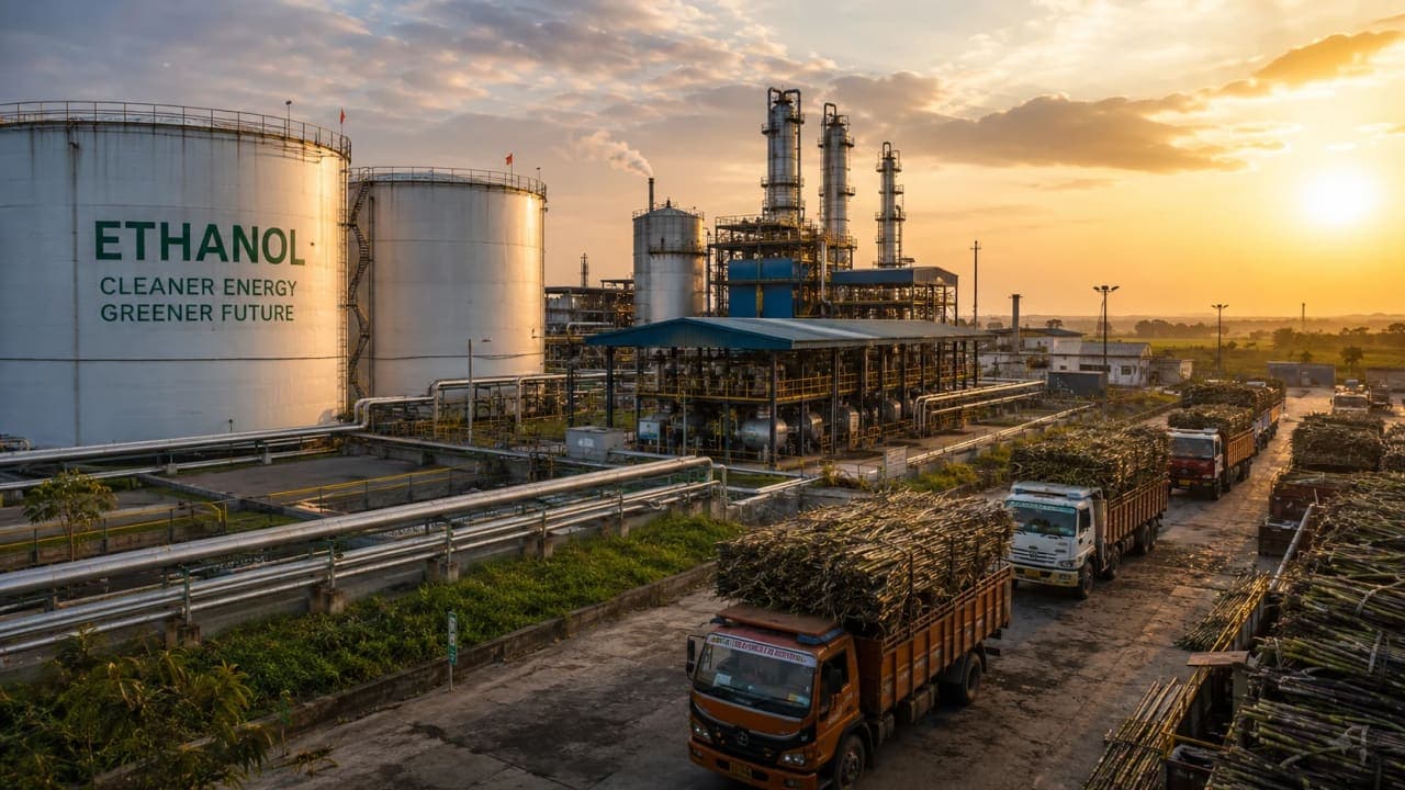 Biofuel infrastructure supporting ethanol blending in India.