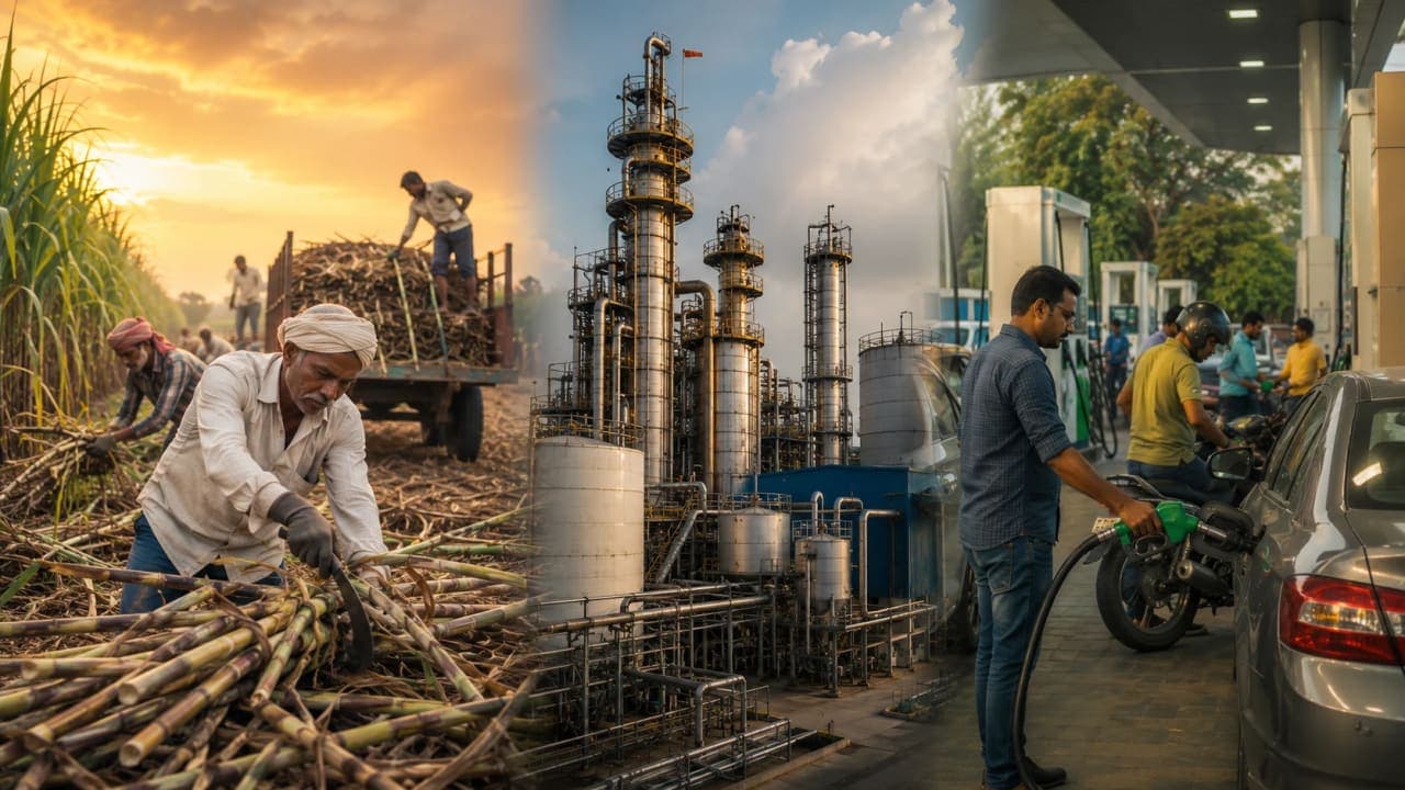 Farmers, ethanol production and vehicle owners connected through E20 petrol.