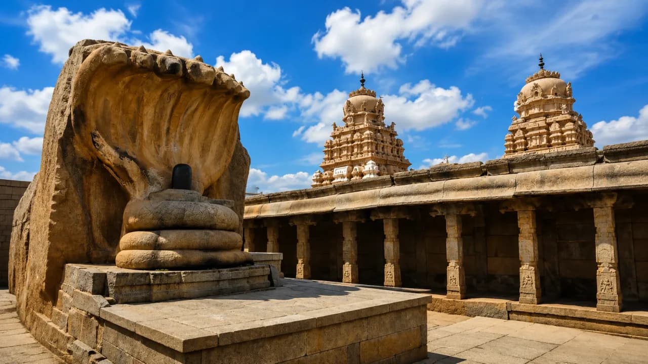 Veerabhadra Temple at Lepakshi in Andhra Pradesh, renowned for its Vijayanagara-era architecture.