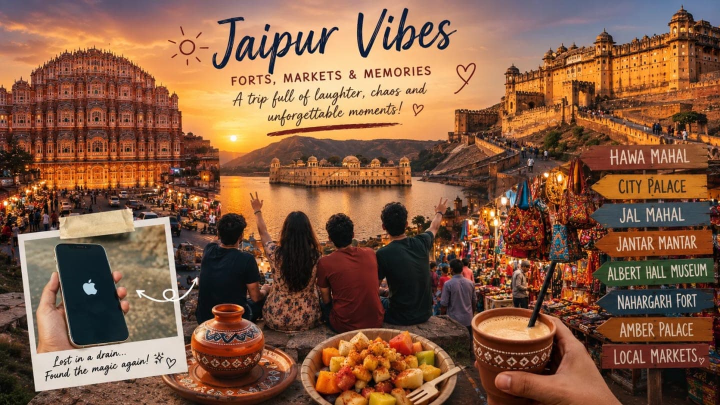 Nahargarh Fort and Amber Fort views during our second day in Jaipur with a surprising phone comeback later