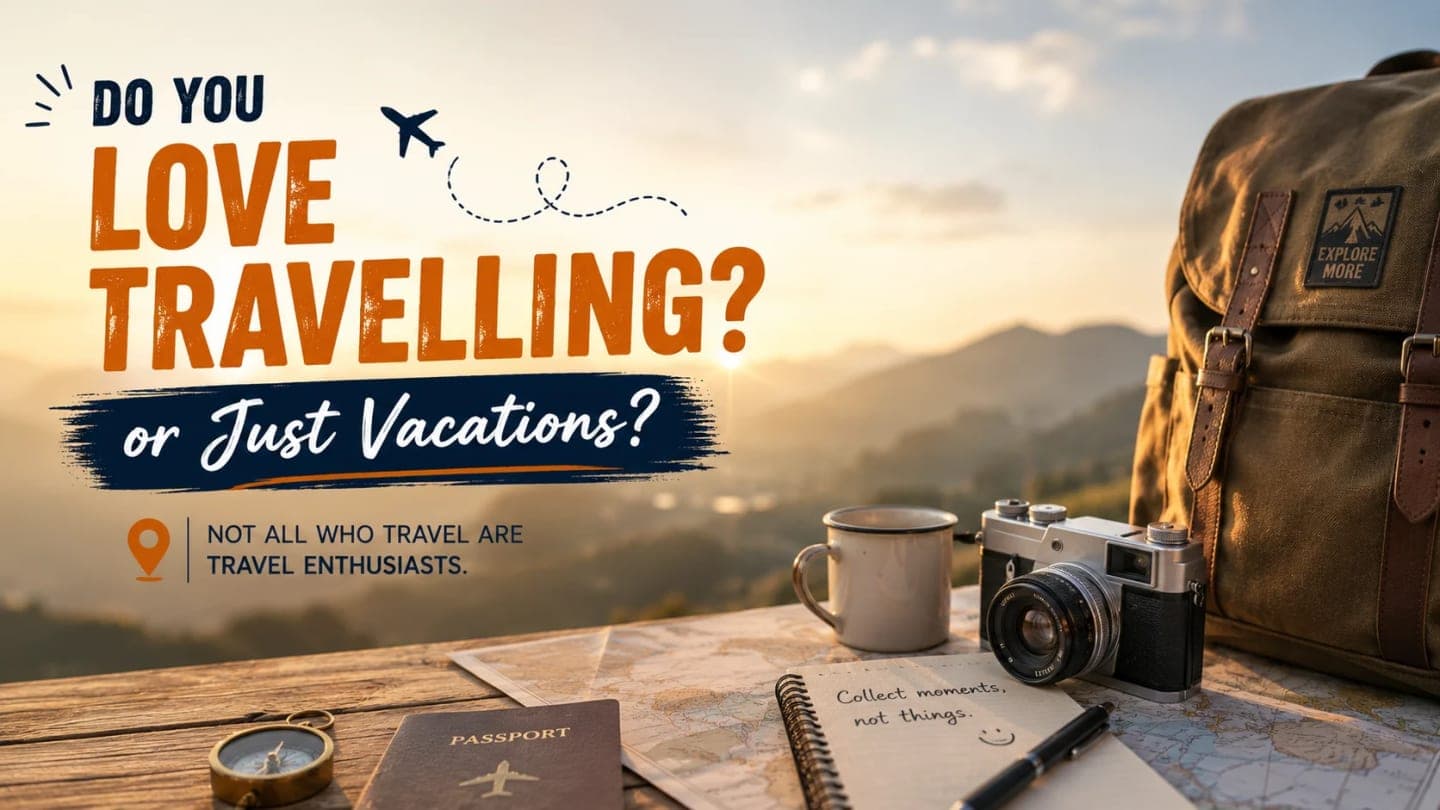 Different travel personalities shown as a backpacker, vacationer and photographer choosing different journeys