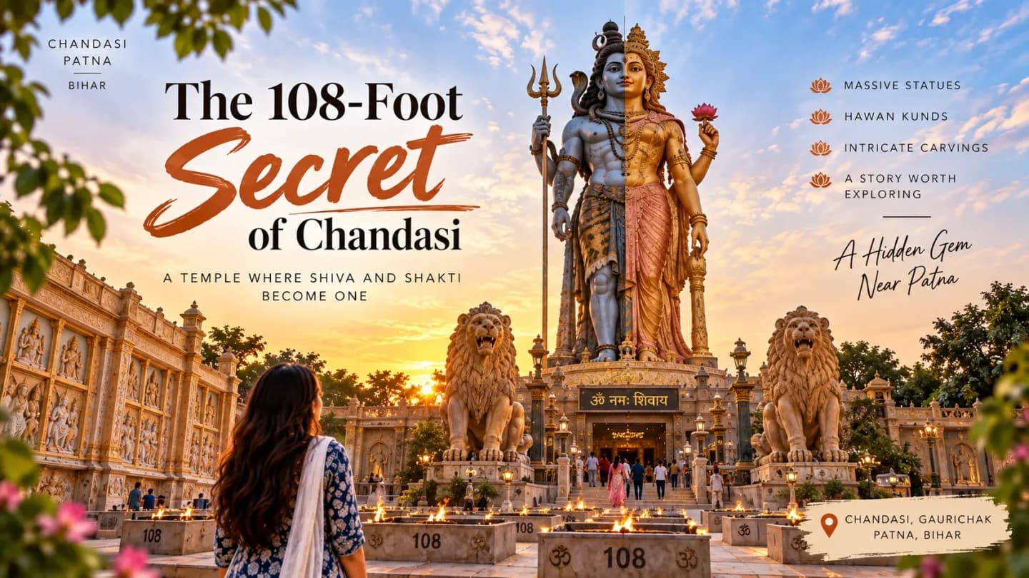 108-foot Ardhanarishwar statue at Ardhanarishwar Temple in Chandasi, Patna, Bihar