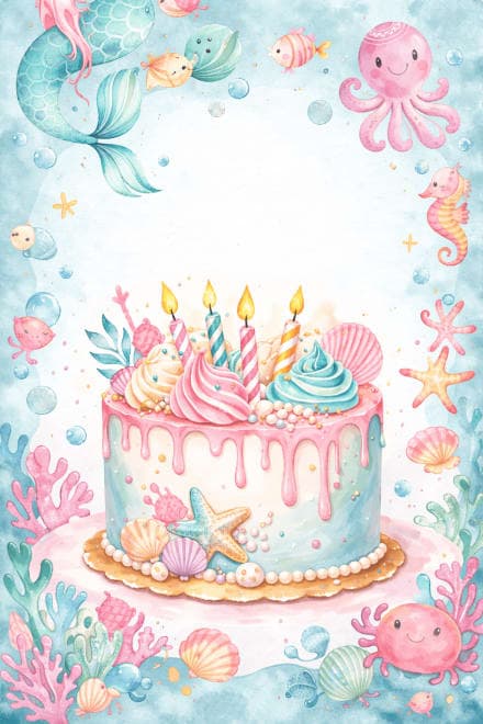 Underwater Happy Birthday Cake preview