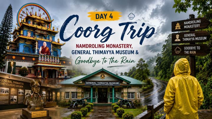Namdroling Monastery Golden Temple during our rainy Coorg Day 4 trip