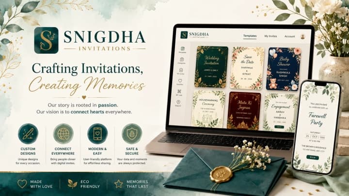 Snigdha and Siddhant, the people behind Snigdha Invitations digital invitation platform