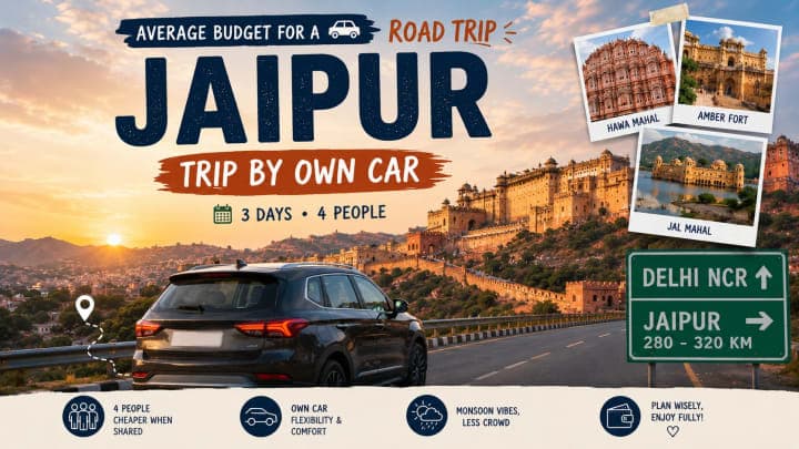 Delhi NCR to Jaipur road trip budget planning with car travel, forts, markets, and practical cost breakdown